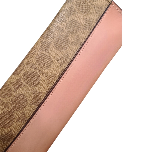 Coach Parker Tea Rose 30585 chain shoulder bag pink signature canvas colorblock - Picture 6 of 15